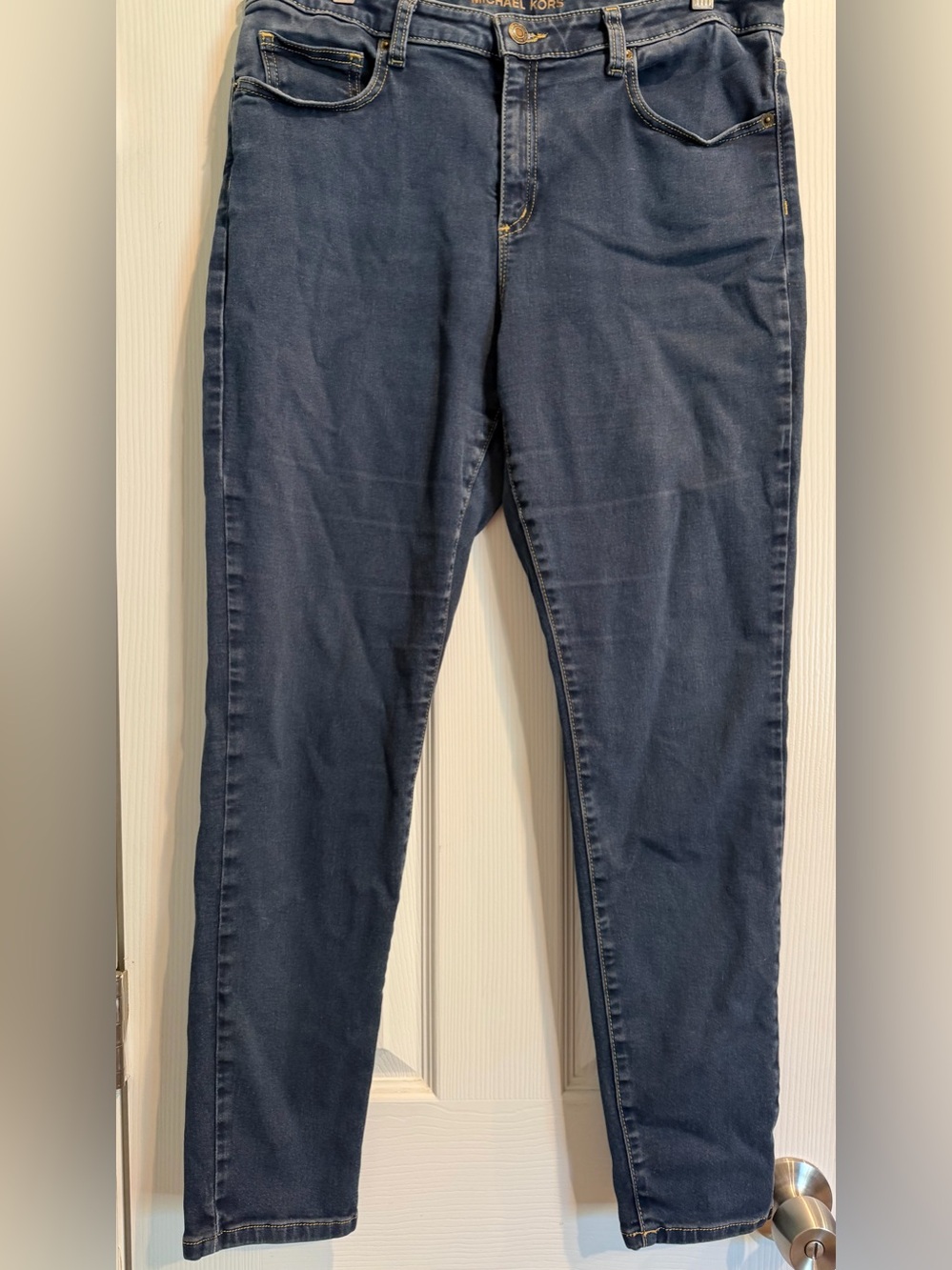 Michael Kors Women's Dark Blue Stretch Izzy Skinny Jeans